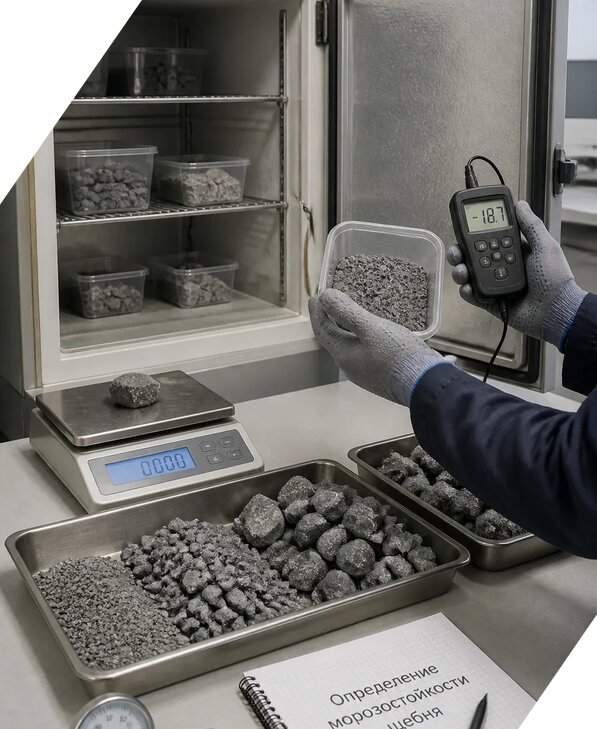 Определение морозостойкости щебня в Назрани от 3595 р. | ЭкспертизаРоссия