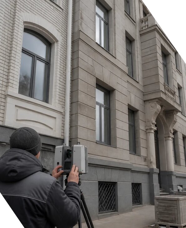 Лазерное сканирование фасадов зданий для обследования в Назрани